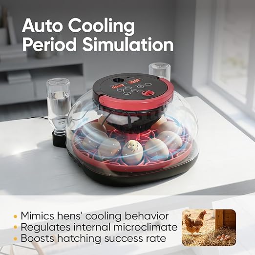 LARKBIRD Incubators for Hatching Eggs - 12 Egg Incubator with Automatic Egg Turning and Humidity Control, 1080P HD Camera & APP Controlled, for Chickens/Duck/Quail/Pigeon Eggs