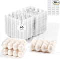 60 Pack Egg Cartons Cheap Bulk 1 Dozen Jumbo Egg Cartons Extra Large Duck Egg Holders with Sticker Labels Clear Empty Plastic Egg Containers for Home Ranch Farm Commercial Market Display