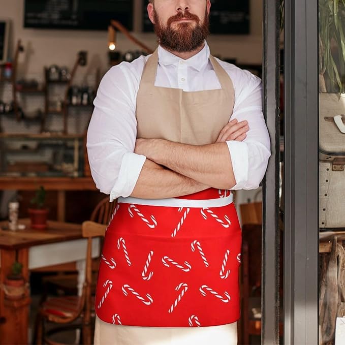 Unisex Half Waiter Waist Short Apron Waterproof Chef Works Waitress Aprons