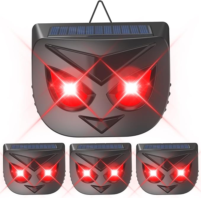 Solar Nocturnal Animal Repeller Outdoor Predator Eyes Coyote Deterrent Predator Lights for Chicken Coop, Raccoon Repellent Deer Repellent Devices Deterrent Lights for Skunk Fox Yard Garden, 4 Pack
