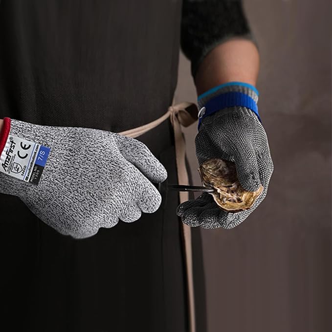 2 Pcs Level 9 Cut Resistant Gloves, Food Grade for Stainless Steel Mesh Metal Glove Touch Screen, Kitchen Cooking Gloves for Women and Men, for Butcher Meat Cutting Oyster Shucking, Size: 11/XX-Large