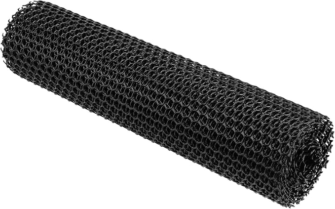 15.7 Inch x 49 Ft Black Plastic Chicken Wire Fence, Decorative Chicken Mesh Fence with Tie Plastic Poultry Netting for Garden Decorative, Farm, Poultry Protection and DIY Crafts