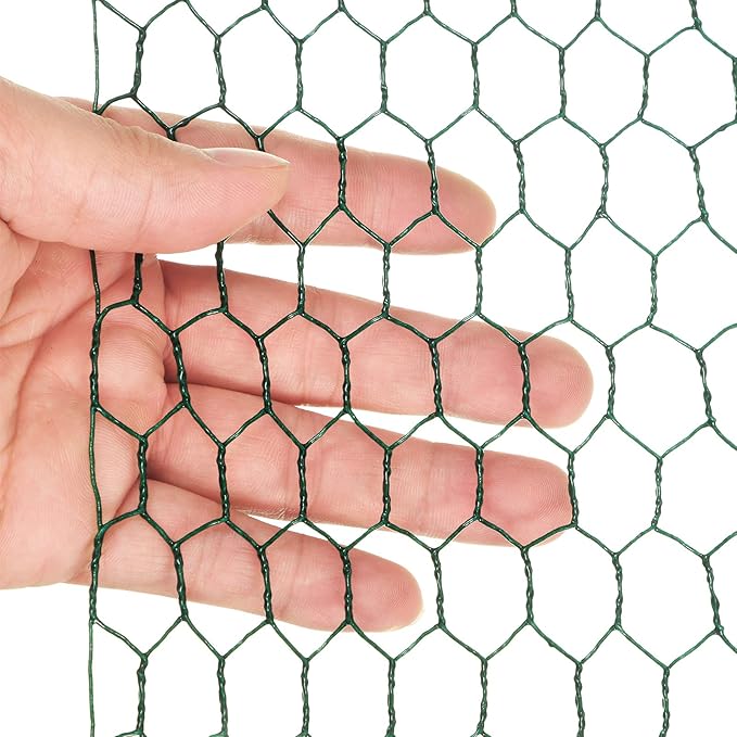 SATINIOR 2 Sheets Chicken Wire Net for Craft Work, Galvanized Hexagonal Wire Mesh (Green,13.7 x 160 Inches)