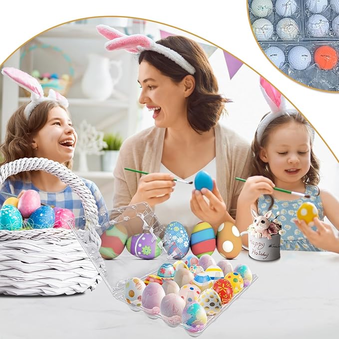 Plastic Egg Cartons Bulk 4x5 Egg Holders Style Holds 20 Eggs - Half Dozen Storage Perfect for Family Pasture, Groceries Chicken Farm, Refrigerator Storage (20 Grids) 50 Pack
