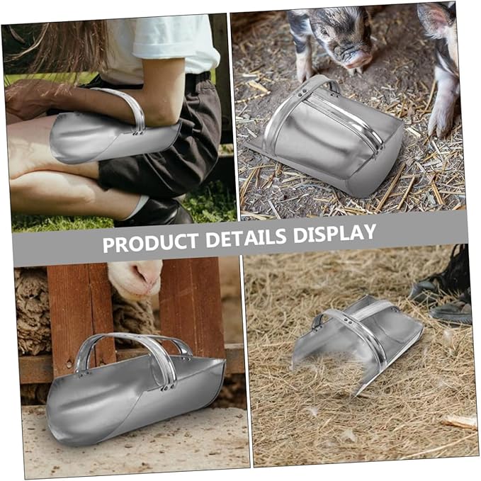 Sosoport Iron Feed Scoop for Livestock Farm Heavy-Duty Practical Shovel for Food Feeding 1-Piece Sturdy Feeding Tool Ergonomic Grip