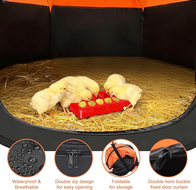 Chicken Brooder Box with Cover,Upgrade Double Door Brooder Box for Chick Starter Kit,Chick Enclosure Tent,Sturdy Baby Chicken Coop for Ducks, Quail, Cats,Dogs,Holds Up to 20 Chicks