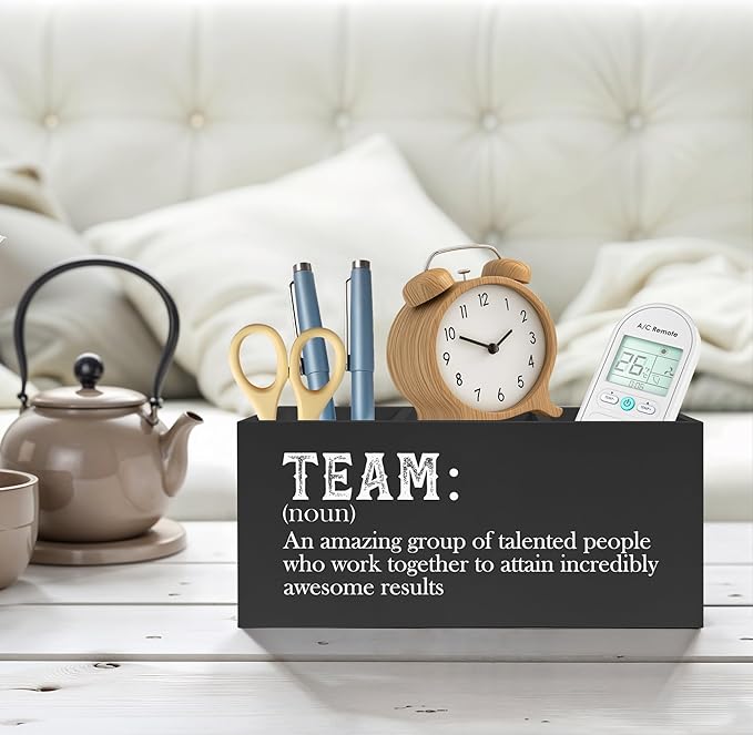 Team Gifts Pencil Pen Holder for Desk, Team Employee Coworker Appreciation Gifts, Definition Wooden Pencil Holder Organizer for Home Office Desk Accessories