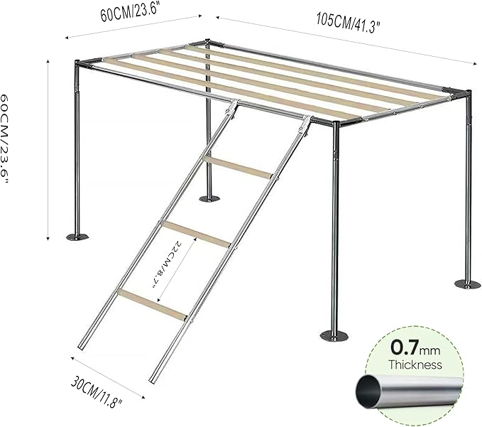 Chicken Roosting Ladder, Chicken Perch Coop, Large Metal Coop Accessories, Strong and Durable, Easy to Installation&Clean, Backyard Playground, 43.3' L X 19.3' W X 39.4'