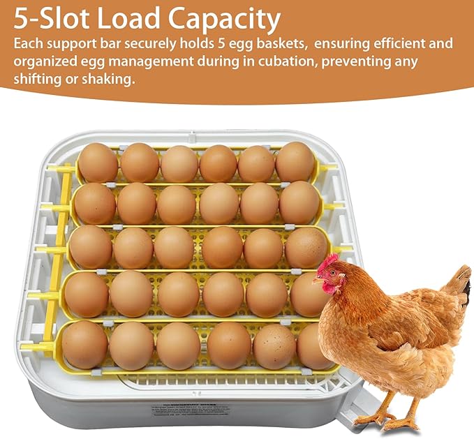 Exclusive 2-Pack Egg Turner Support Bars for Maticoopx 30 Incubator - Holds 5 Baskets Automatic Egg Roller, Sturdy & Durable