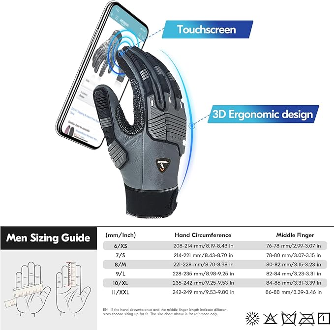 Vgo... Cutproof Gloves,Cut Resistant Gloves,HPPE Anti-cut Liner,Hand Protection,ANSI A3,Touchscreen