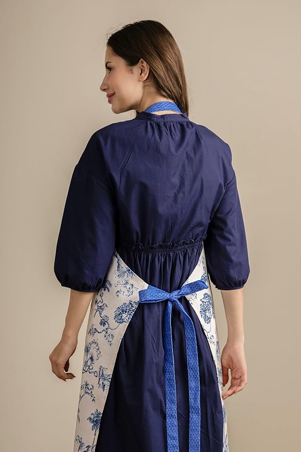 Maison d' Hermine 100% Cotton Apron for women with Pocket Kitchen Chef Apron for Men Cooking Easter Decorations