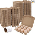 30 Pack Vintage Egg Cartons - Natural Pulp, Holds Twelve 12 Count Chicken Eggs, Sturdy Design Made from Recycled Cardboard
