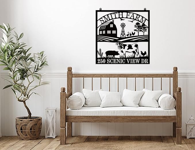 Personalized Farm Sign, Custom Outdoor Ranch Decor, Personalized Metal Family Name Signs, Indoor Outdoor Metal Farmhouse Farm Sign, Farmhouse Decor, Farmer Presents