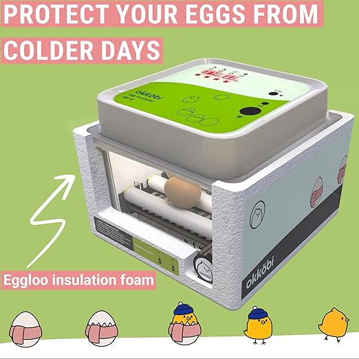 Incubators for Hatching Eggs - 12 Eggs - Ideal All Ages | Egg Incubator with Automatic Egg Turning and Humidity Control - Integrated Egg Candler - Okkobi OBI-12