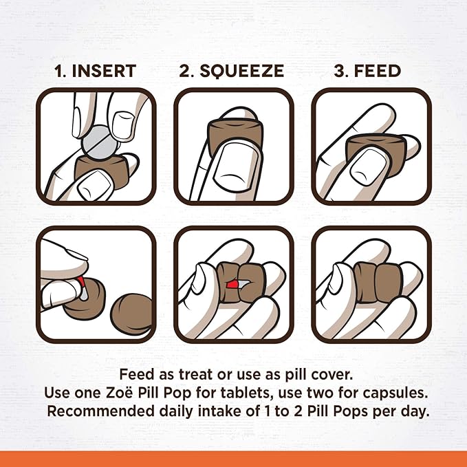 Zoe Zoë Pill Pops for Dogs, Healthy Dog Treats, All Natural Dog Treats to Hide Medication, Roasted Chicken with Rosemary Recipe, 2 Pack
