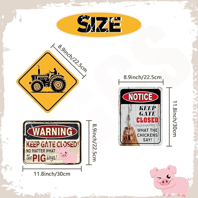 WERNNSAl 9 PCS Farm Birthday Party Decorations - Farm Animal Party Decorations for Boys Kids Barnyar Birthday Supplies Duck Chicken Sign Posters for Home Yard Garden Wall Decor