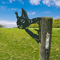 Farm Peeping Cow Metal Art Outdoor Decor Garden Fence Decoration, Farmhouse Backyard Hang Artwork Wall Decor, Outdoor Yard Patio Lawn Statue Gift for Loved Dad Grandpa (Mouse)