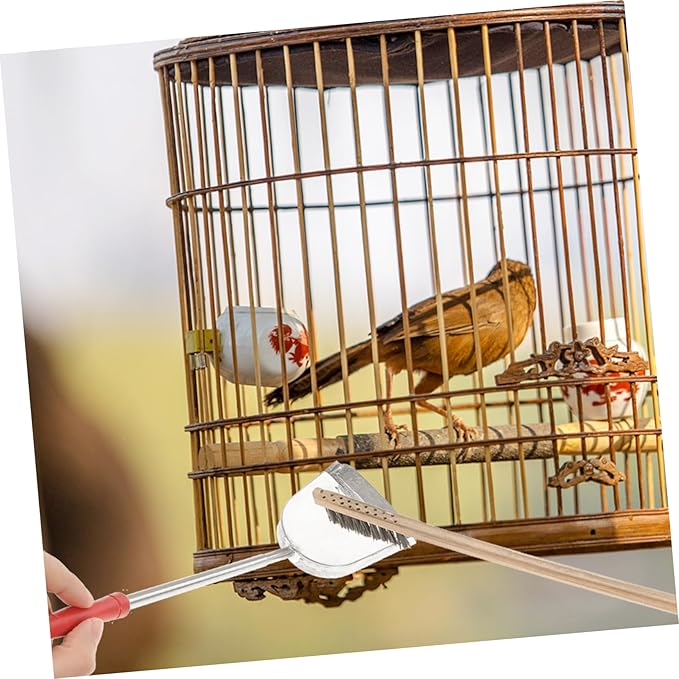 BESPORTBLE 2pcs Parrot Cage Cleaning Tool Set Brush and Shovel for Pet Bird Care for Pets Create Living Environment Selection