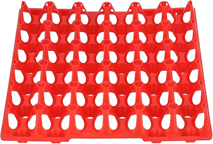 Plastic Egg Flats 30 Cell Egg Crates Holder Tray 5PCS - Durable Storage, Stackable Design, Ideal for Home and Farm Use (Red)