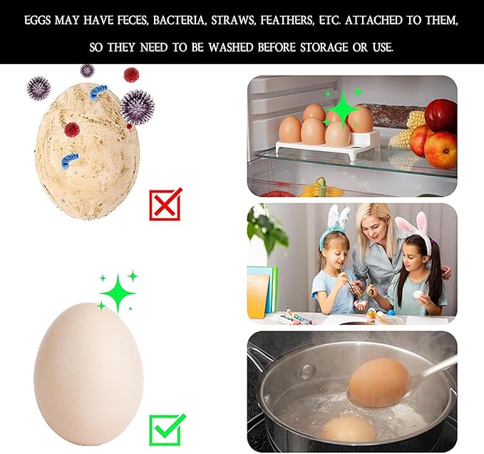Egg Washer For Fresh Eggs,Egg Cleaner For Fresh Eggs,Egg Scrubber,Egg Brush For Cleaning Fresh Eggs,Creative Chicken Shape Egg Wash Brush Silicone Washing Egg Tool - White