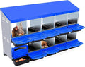 Chicken Nesting Box，10-Hole Nesting Boxes for Chicken Coop with Removable Plastic Egg Tray & Ventilation Holes, Wall Mount/Freestanding Poultry Laying Boxes for Hens, Ducks & Coops