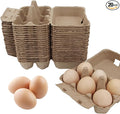 20 Pack Egg Cartons Cheap Bulk, 6 Count Egg Storage Containers Holder, Sturdy Natural Pulp Material Perfect for Storing Extra Eggs，Blank Natural Pulp Carton for Chicken Eggs Reusable