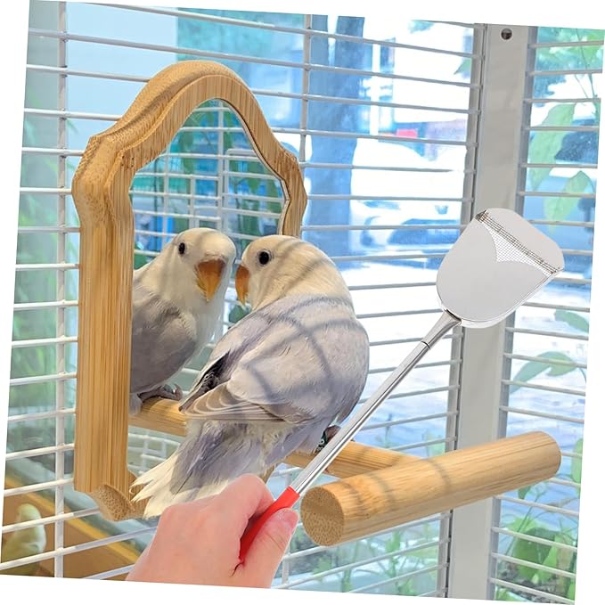 POPETPOP 2pcs Bird Cage Cleaning Brush Set Bird Dropping Scoop Brush Cage Cleaner Small Animal Accessories