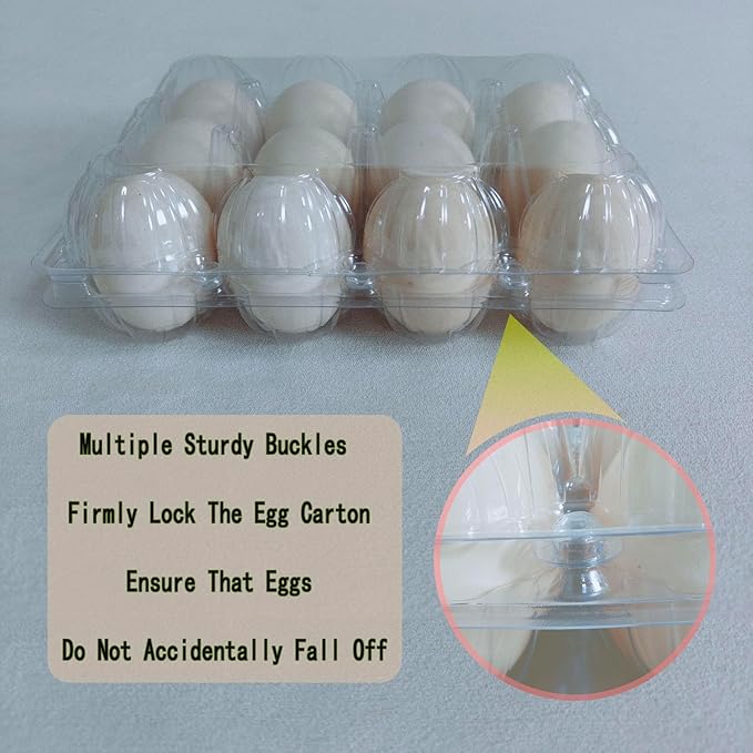 100 packs Egg Cartons Cheap Bulk, 3 * 4 extra large Clear plastic egg cartons for Family, Farm, Markets, Display