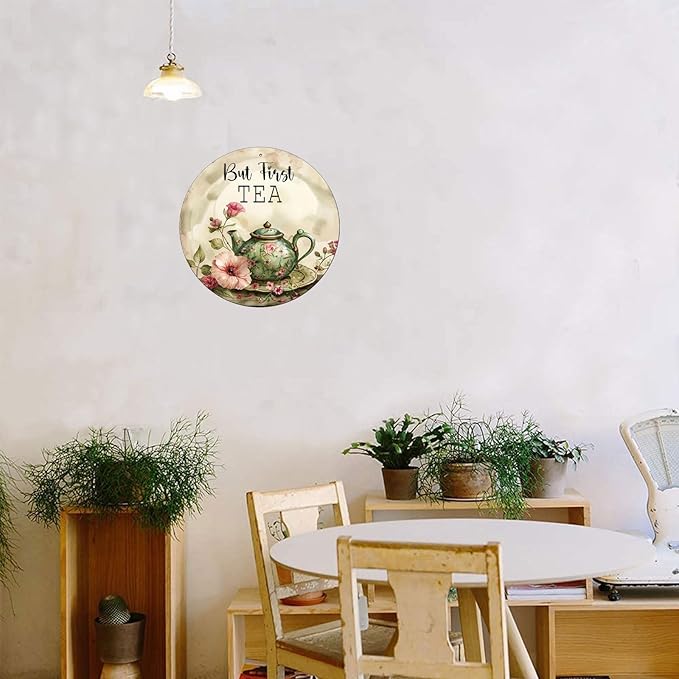 Hello Winter Christmas Pine Trees Tin Sign Vintage Round Metal Sign Wall Decor for Garage Home Living Room Bar Cafe Yard 12×12 Inch