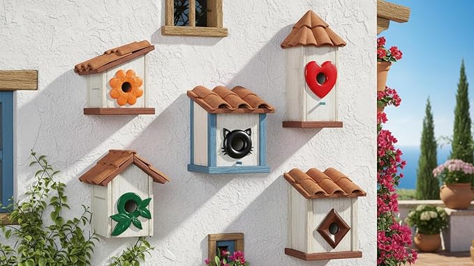 5 Pk Metal Wren Bird House Predator Guards -1.125" Hole Sizes - Excludes Different Bird Species - Protects The Entry Hole
