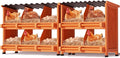 2-Tier Chicken Nesting Box, 10 Compartment Wooden Nesting Box for Chickens with Waterproof Roof, Non-Slip Stable Base, Heavy Duty Chicken Laying Boxes for Hens, Duck, Poultry, Bird, Orange