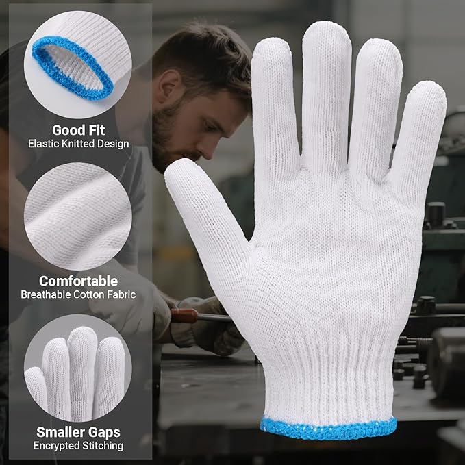 100 PCS Disposable Black Nitrile BBQ Gloves - 5 Mil Heavy Duty Power Latex Free for Cooking, Grilling, Serving, Barber, Butcher, Chef, with 6 Pairs Cotton Glove Liners, Medium