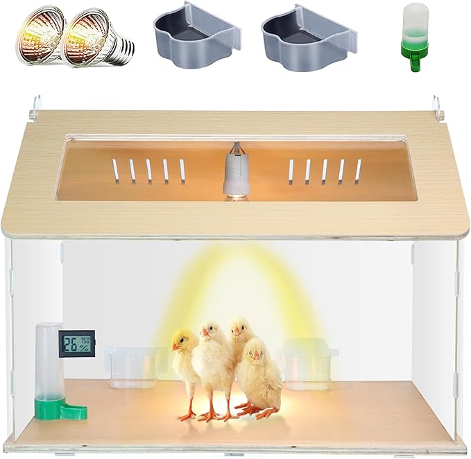 25~40 Newborns Chick Brooder Box Quail Cage Bird Playground Egg Incubator Chick Starter Kit Tortoise Habitat