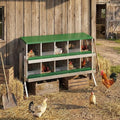 10 Holes Chicken Nesting Boxes, Nesting Boxes for Chickens, Easy to Clean and Install, Chicken Laying Box for Outdoor Chicken Coop Farm Yard, with Metal Legs, Green