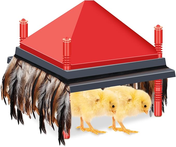 Jutom 4 Pieces Comfort Feathers for Chick Brooder 12 x 12 Inch Chick Brooder Heating Plate Feathers Skirt Chicken Brooder Box Supplies Baby Chicken Coop Warmer Poultry Incubator Heater Plate