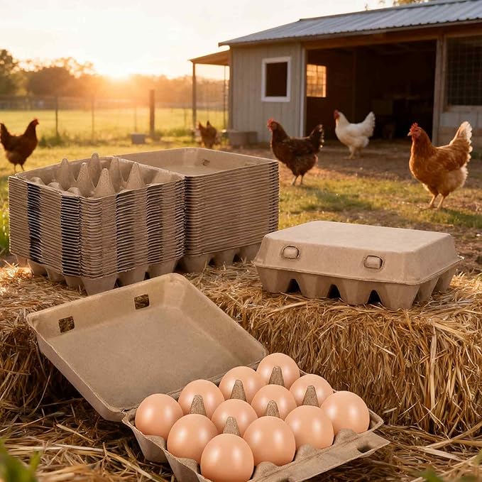 20 Pack Egg Cartons Cheap Bulk, 3x4 Style Egg Storage Containers Holder, Sturdy Natural Pulp Material Perfect for Storing Extra Eggs