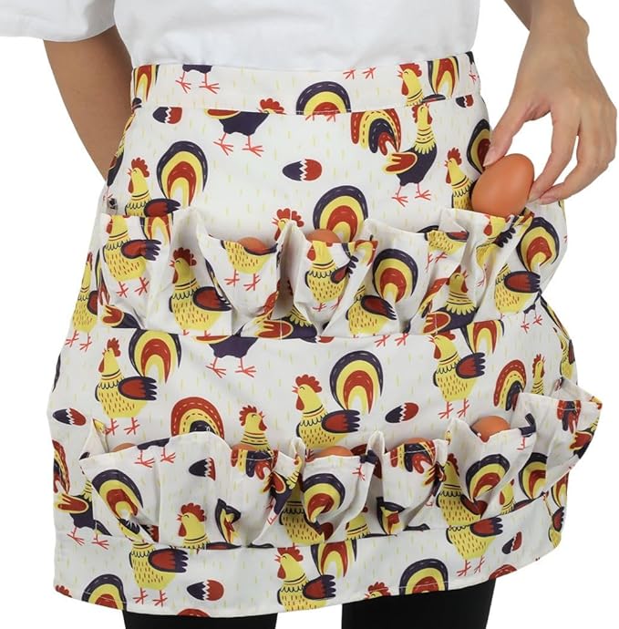 Canvas Egg Apron For Egg Collecting, Unisex With 12 Pockets For Chickens, Ducks & Geese, Farmhouse Workwear
