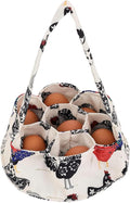 Egg Collecting Basket, Handheld Chicken Egg Holder with 7 Individual Bags for Gathering Fresh Eggs Safely from Coop to Kitchen| Chicken Holder