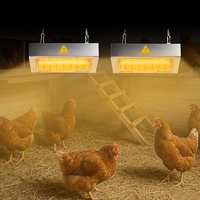 400W Chicken Coop Heater Lamp, Brooder Heat Lamp for Chickens, Adjustable Temp and Height, No Assembly Heater for Chicks Pets Livestock, 1 Pack