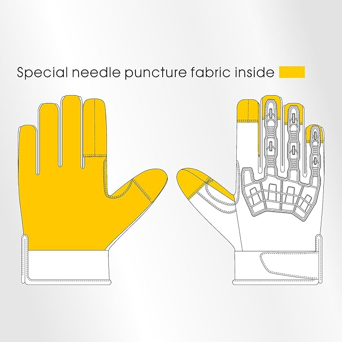 Needle Puncture & Thorn Proof Gloves, Level 3 Needlestick Resistant Work gloves for Garden & Animal Handling