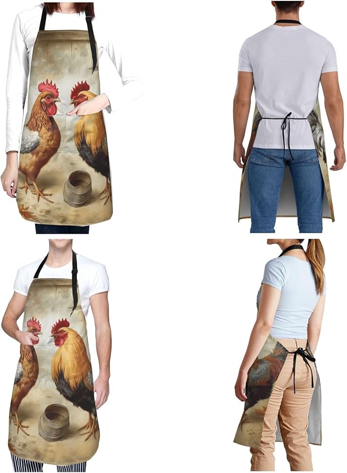 Waterproof Aprons for Women Men Adjustable Bib Cool Electric Guitar Apron Chef Cooking Aprons for Kitchen