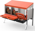 Metal Chicken Nesting Box with Easy-Collect Tray & Lid – 3/4/2x2 Compartment Heavy Duty Roll Away Nesting Boxes for Chickens, Wall Mount or Freestanding, Galvanized Steel Hen Laying Box for Coop