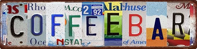 Funny Coffee Bar Man Cave Accessories Kitchen Signs Farmhouse Wall Decor Vintage Metal Tin Signs Street Signs Home Room Door Decor 4x16 in