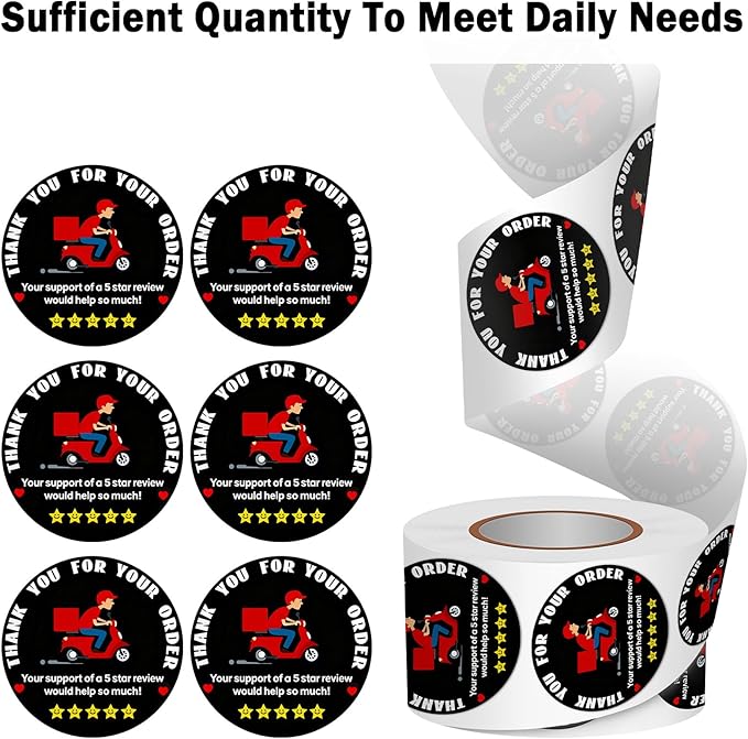 Louise Maelys 2 Inch Thank You for Your Order Stickers-500 pcs Thank You Sticker Labels for Packaging Small Business