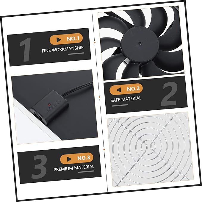 Yardwe 1set Solar Powered Fan for Chicken Coop and Greenhouse Small Exhaust Fan for Pet House Cooling Lightweight and Circulation