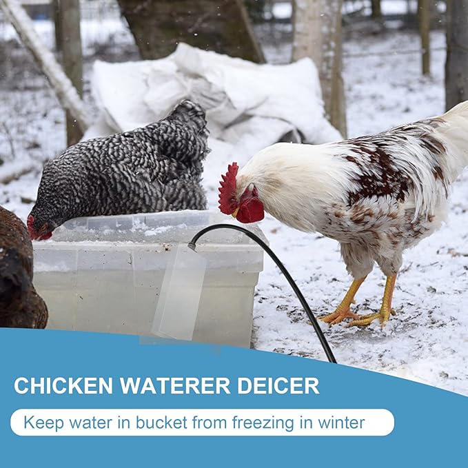 Thermostatic Chicken Water De-Icer – 250 Watt Submersible Aluminum Heater, Stops Ice Formation