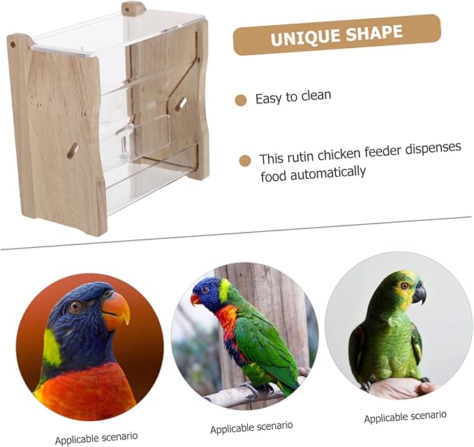 Rutin Chicken Feeder Acrylic Food Bowl No Waste Automatic Chicken Feeder for Rodents Pet Cage Landscaping Supplies