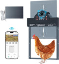 Automatic Chicken Coop Door Solar Powered with 2K Camera & Night Vision, IP65 Wireless Auto Door Opener, 6-Month Battery, APP Control, 2-Way Audio, Anti-Pinch Design (Blue Gray)
