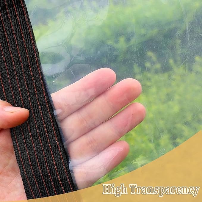 Clear Tarps Heavy Duty Waterproof 6x8 FT - Greenhouse Plastic Tarp Sheeting, Poly Tarp for Garden - Rainproof Covering for Outdoor Plants Balcony Tent Gardening Chicken Coop Protection