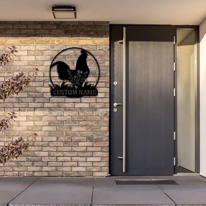 Custom Metal Chicken Coop Sign, Personalized Chicken Name Sign, Custom Metal Chicken Farm Sign, Chicken Signs for Coop Outdoor Hen House